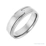 Sapphire Row Natural Diamond Stepped-Edge Groove Band - 14K White Gold