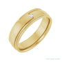 Sapphire Row Natural Diamond Stepped-Edge Groove Band - 14K Yellow Gold