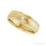 Sapphire Row Natural Diamond Stepped-Edge Groove Band - 14K Yellow Gold (view 5)