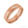 Sapphire Row Natural Diamond Stepped-Edge Groove Band - 14K Rose Gold
