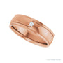 Sapphire Row Natural Diamond Stepped-Edge Groove Band - 14K Rose Gold (view 5)