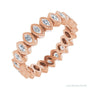 Sapphire Row Natural Diamond Marquise Bezel Band - 14K Rose Gold, 3 × 1.5 mm · 5/8 ctw