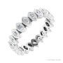 Sapphire Row Natural Diamond Marquise Bezel Band - 14K White Gold, 3 × 1.5 mm · 5/8 ctw
