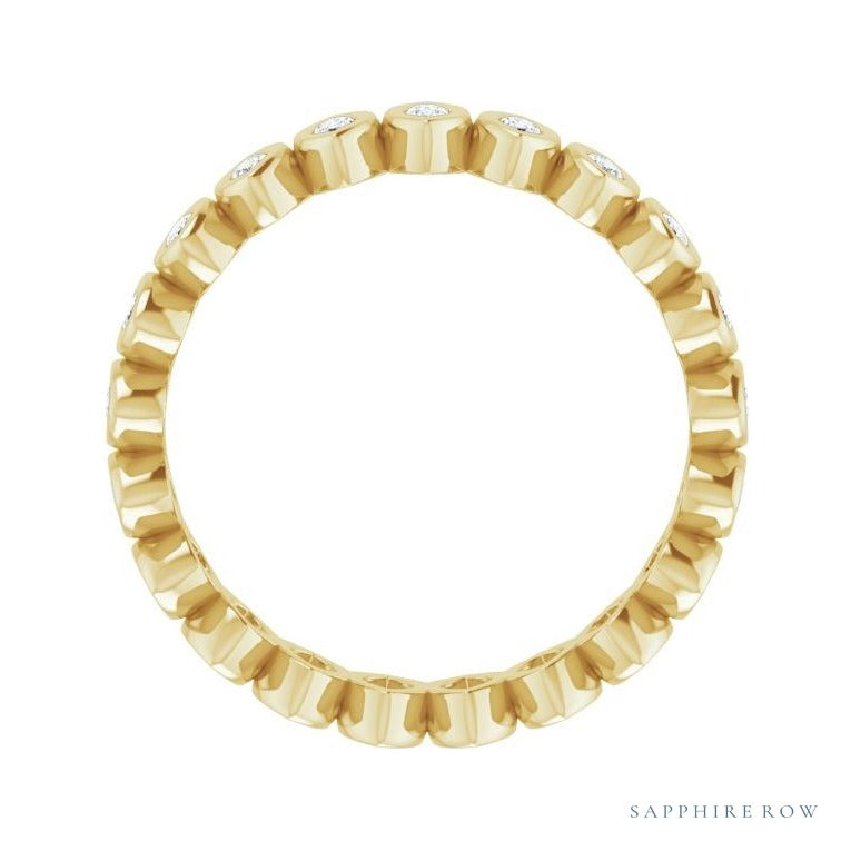 Sapphire Row Lab-Grown Diamond Marquise Bezel Band - 14K Yellow Gold, 3 × 1.5 mm · 3/4 ctw (view 2)