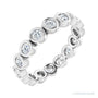 Sapphire Row Natural Diamond Round Station Band - 14K White Gold, 2.25 mm, 5