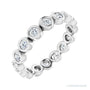 Sapphire Row Natural Diamond Round Station Band - 14K White Gold, 2.25 mm, 6