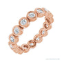 Sapphire Row Natural Diamond Round Station Band - 14K Rose Gold, 2.25 mm, 5