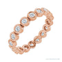 Sapphire Row Natural Diamond Round Station Band - 14K Rose Gold, 2.25 mm, 7