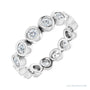 Sapphire Row Natural Diamond Round Station Band - 14K White Gold, 2.5 mm, 5