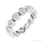 Sapphire Row Natural Diamond Round Station Band - 14K White Gold, 2.5 mm, 7