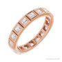 Sapphire Row Natural Diamond Princess-Cut Station Band - 14K Rose Gold, 2 × 2 mm, 6