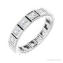 Sapphire Row Natural Diamond Princess-Cut Station Band - 14K White Gold, 2 × 2 mm, 7