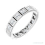 Sapphire Row Natural Diamond Princess-Cut Station Band - Platinum, 2 × 2 mm, 5