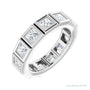Sapphire Row Natural Diamond Princess-Cut Station Band - Platinum, 3 × 3 mm, 5