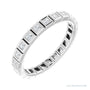 Sapphire Row Natural Diamond Princess-Cut Station Band - Platinum, 1.3 × 1.3 mm, 7
