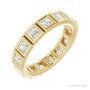 Sapphire Row Natural Diamond Princess-Cut Station Band - 14K Yellow Gold, 2.5 × 2.5 mm, 6