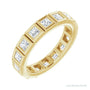 Sapphire Row Natural Diamond Princess-Cut Station Band - 14K Yellow Gold, 2.25 × 2.25 mm, 5