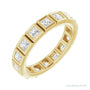 Sapphire Row Natural Diamond Princess-Cut Station Band - 14K Yellow Gold, 2.25 × 2.25 mm, 6