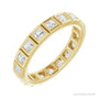 Sapphire Row Natural Diamond Princess-Cut Station Band - 14K Yellow Gold, 2.25 × 2.25 mm, 7