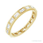 Sapphire Row Natural Diamond Baguette Station Band - 14K Yellow Gold, 2.5 × 1 mm, 6