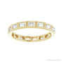 Sapphire Row Natural Diamond Baguette Station Band - 14K Yellow Gold, 2.5 × 1 mm, 6 (view 3)