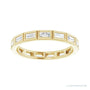 Sapphire Row Natural Diamond Baguette Station Band - 14K Yellow Gold, 3 × 1.5 mm, 7 (view 3)