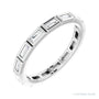 Sapphire Row Natural Diamond Baguette Station Band - Platinum, 2.5 × 1 mm, 7