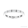 Sapphire Row Natural Diamond Baguette Station Band - Platinum, 2.5 × 1 mm, 7 (view 3)