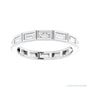 Sapphire Row Natural Diamond Baguette Station Band - Platinum, 3 × 1.5 mm, 5 (view 3)