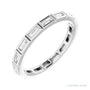Sapphire Row Natural Diamond Baguette Station Band - 14K White Gold, 2.5 × 1 mm, 5