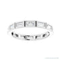 Sapphire Row Natural Diamond Baguette Station Band - 14K White Gold, 3 × 1.5 mm, 6 (view 3)