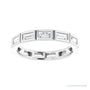 Sapphire Row Natural Diamond Baguette Station Band - 14K White Gold, 3 × 1.5 mm, 7 (view 3)