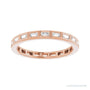 Sapphire Row Natural Diamond Baguette Station Band - 14K Rose Gold, 2 × 1 mm, 5 (view 3)