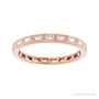 Sapphire Row Natural Diamond Baguette Station Band - 14K Rose Gold, 2 × 1 mm, 6 (view 3)
