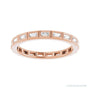 Sapphire Row Natural Diamond Baguette Station Band - 14K Rose Gold, 2 × 1 mm, 7 (view 3)
