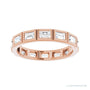 Sapphire Row Natural Diamond Baguette Station Band - 14K Rose Gold, 3 × 2 mm, 6 (view 3)
