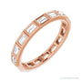 Sapphire Row Natural Diamond Baguette Station Band - 14K Rose Gold, 2.5 × 1 mm, 6