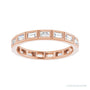 Sapphire Row Natural Diamond Baguette Station Band - 14K Rose Gold, 2.5 × 1 mm, 6 (view 3)
