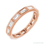 Sapphire Row Natural Diamond Baguette Station Band - 14K Rose Gold, 3 × 1.5 mm, 5