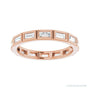 Sapphire Row Natural Diamond Baguette Station Band - 14K Rose Gold, 3 × 1.5 mm, 6 (view 3)
