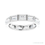 Sapphire Row Natural Diamond Baguette Station Band - 14K White Gold, 3 × 2 mm, 7 (view 3)