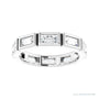 Sapphire Row Natural Diamond Baguette Station Band - 14K White Gold, 4 × 2 mm, 5 (view 3)