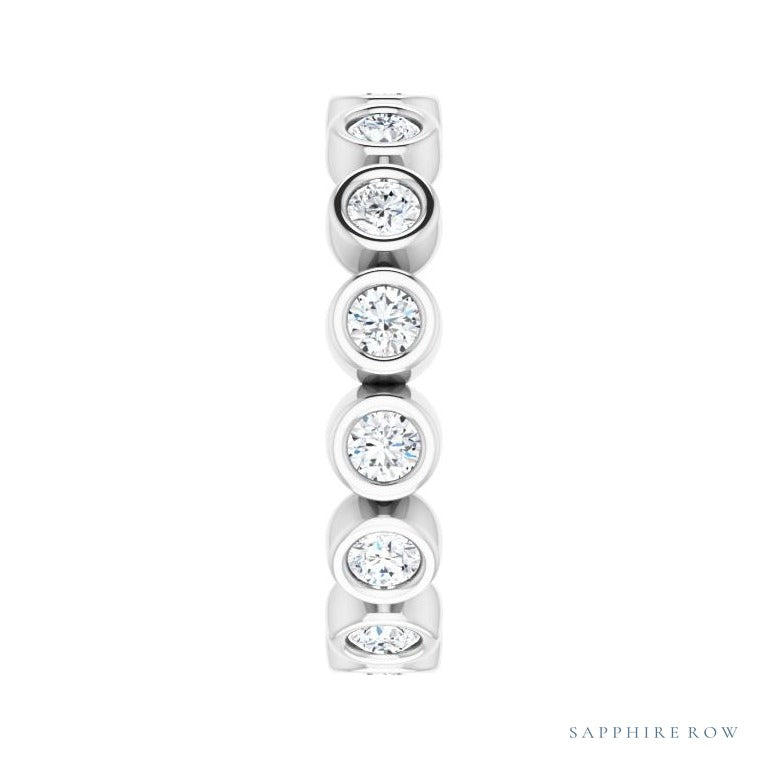 Sapphire Row Lab-Grown Diamond Round Station Band - Platinum, 2.5 mm (view 4)
