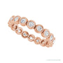 Sapphire Row Lab-Grown Diamond Round Station Band - 14K Rose Gold, 2 mm (view 5)