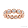 Sapphire Row Lab-Grown Diamond Round Station Band - 14K Rose Gold, 3 mm (view 3)