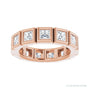 Sapphire Row Lab-Grown Diamond Princess-Cut Station Band - 14K Rose Gold, 3 × 3 mm, 6 (view 3)