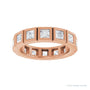Sapphire Row Lab-Grown Diamond Princess-Cut Station Band - 14K Rose Gold, 3 × 3 mm, 7 (view 3)