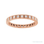 Sapphire Row Lab-Grown Diamond Princess-Cut Station Band - 14K Rose Gold, 1.3 × 1.3 mm, 7 (view 3)