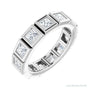 Sapphire Row Lab-Grown Diamond Princess-Cut Station Band - 14K White Gold, 3 × 3 mm, 6