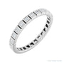 Sapphire Row Lab-Grown Diamond Princess-Cut Station Band - 14K White Gold, 1.3 × 1.3 mm, 7